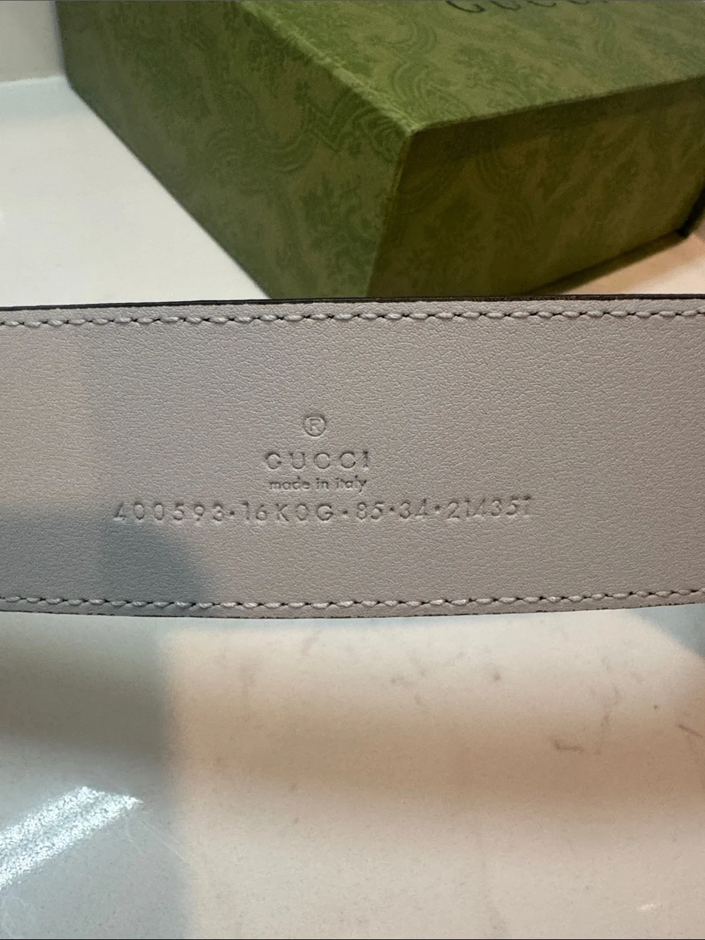 Gucci GG Marmot Wide Metallic Leather Belt - Picture 4 of 8